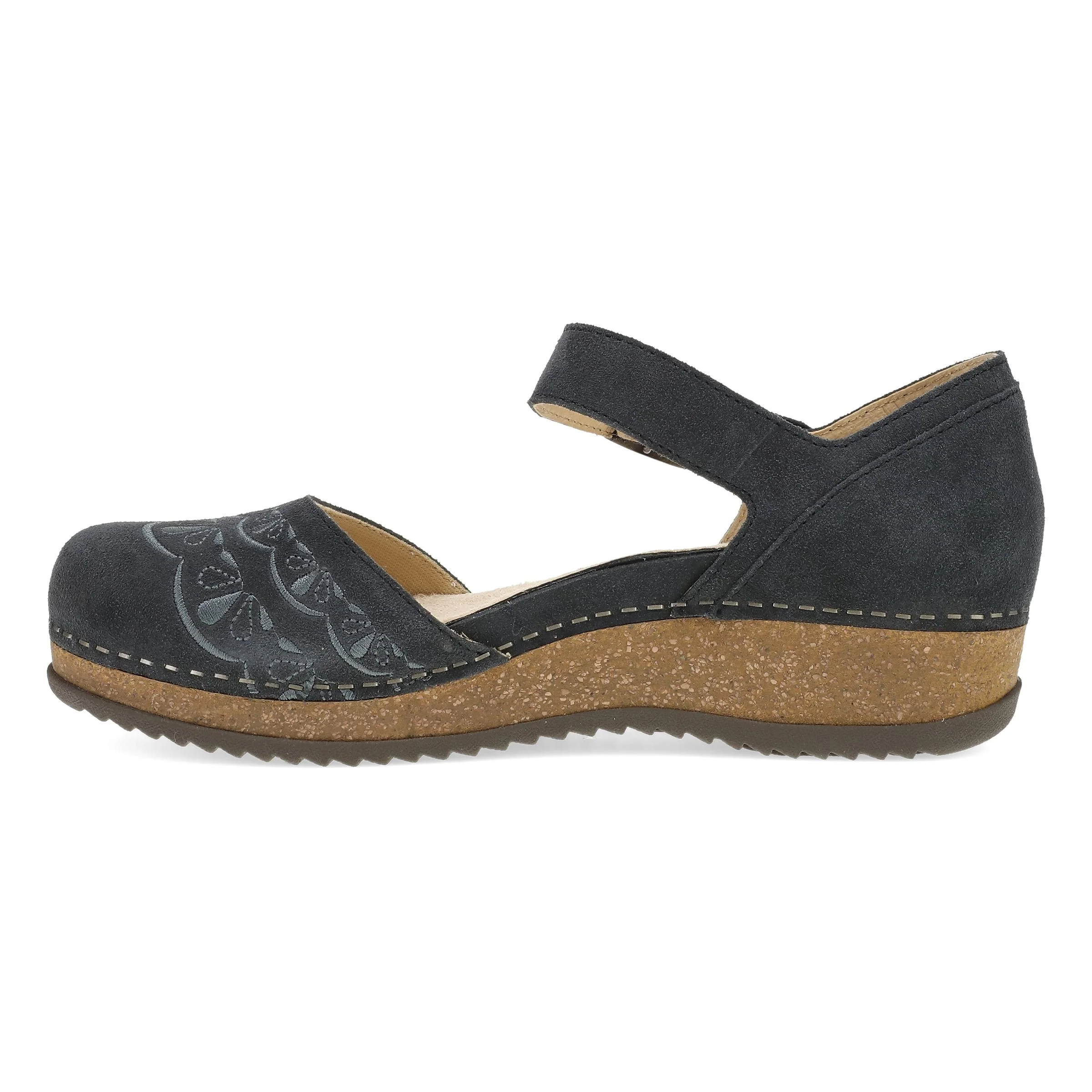Mae Charcoal Embroidered Suede - Image 2